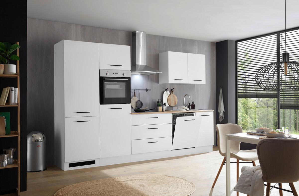 Küchenblock Tirol Weiß B: 310 cm - Eichefarben/Weiß, Basics, Holzwerkstoff (310cm) - MID.YOU