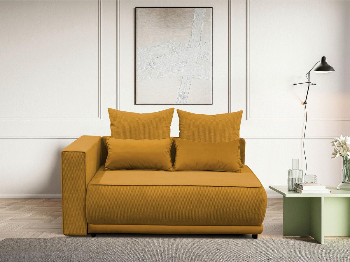 Récamiere Iga Li Gelb B: 168 cm - Gelb/Schwarz, Design, Textil (168/73/99cm) - MID.YOU