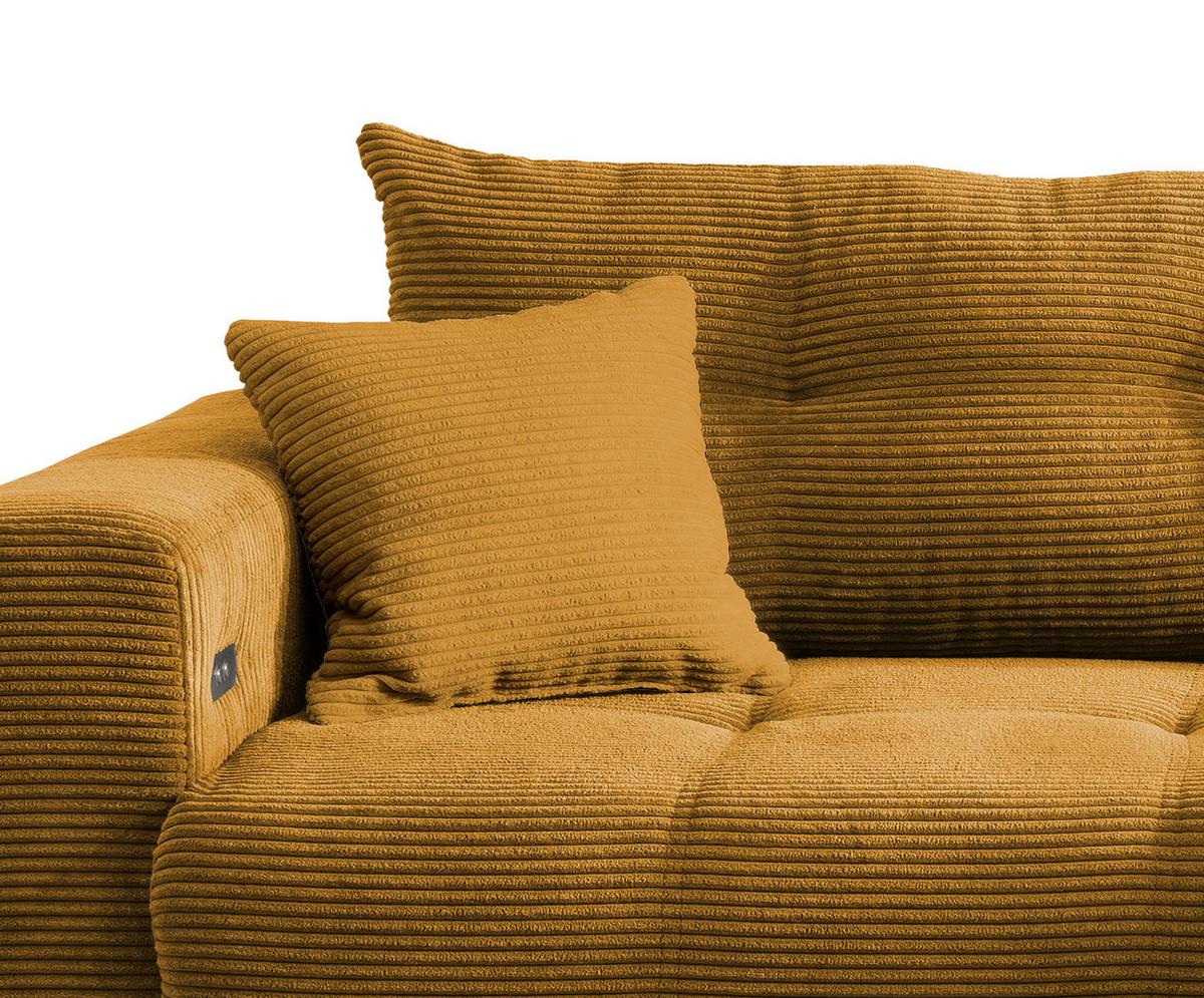 Ecksofa Restato Goldfarben S: 246/177 cm - Goldfarben/Schwarz, MODERN, Holz/Textil (246/177cm) - MID.YOU