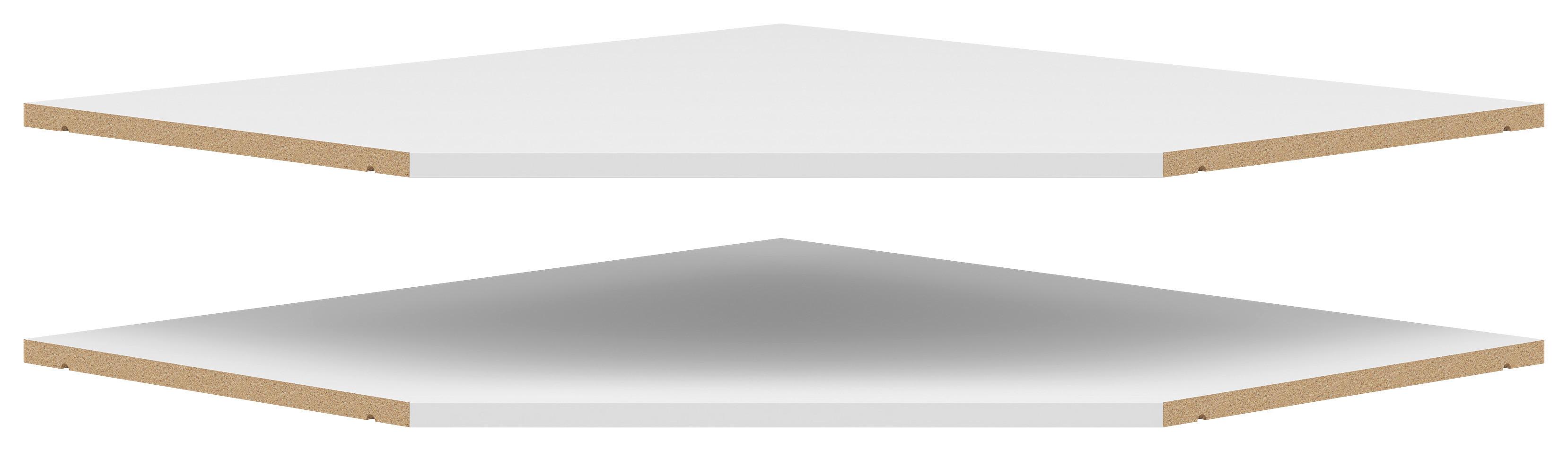 Rohová polica MULTISTAURAUM - biela, Modern, kompozitné drevo (96/3/74cm)