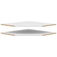 Rohová polica MULTISTAURAUM - biela, Modern, kompozitné drevo (96/3/74cm)