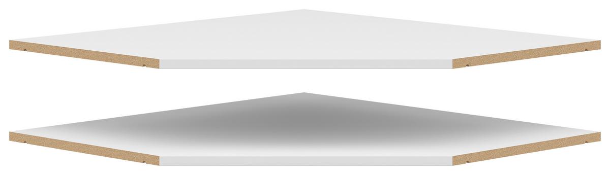 Rohová polica MULTISTAURAUM - biela, Modern, kompozitné drevo (96/3/74cm)
