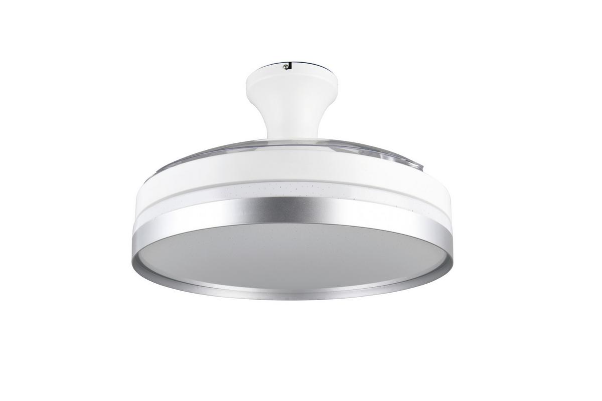 Deckenventilator Lindberg Weiß Titanfarben D: 48 cm - Transparent/Titanfarben, KONVENTIONELL, Kunststoff (48/31,0cm)