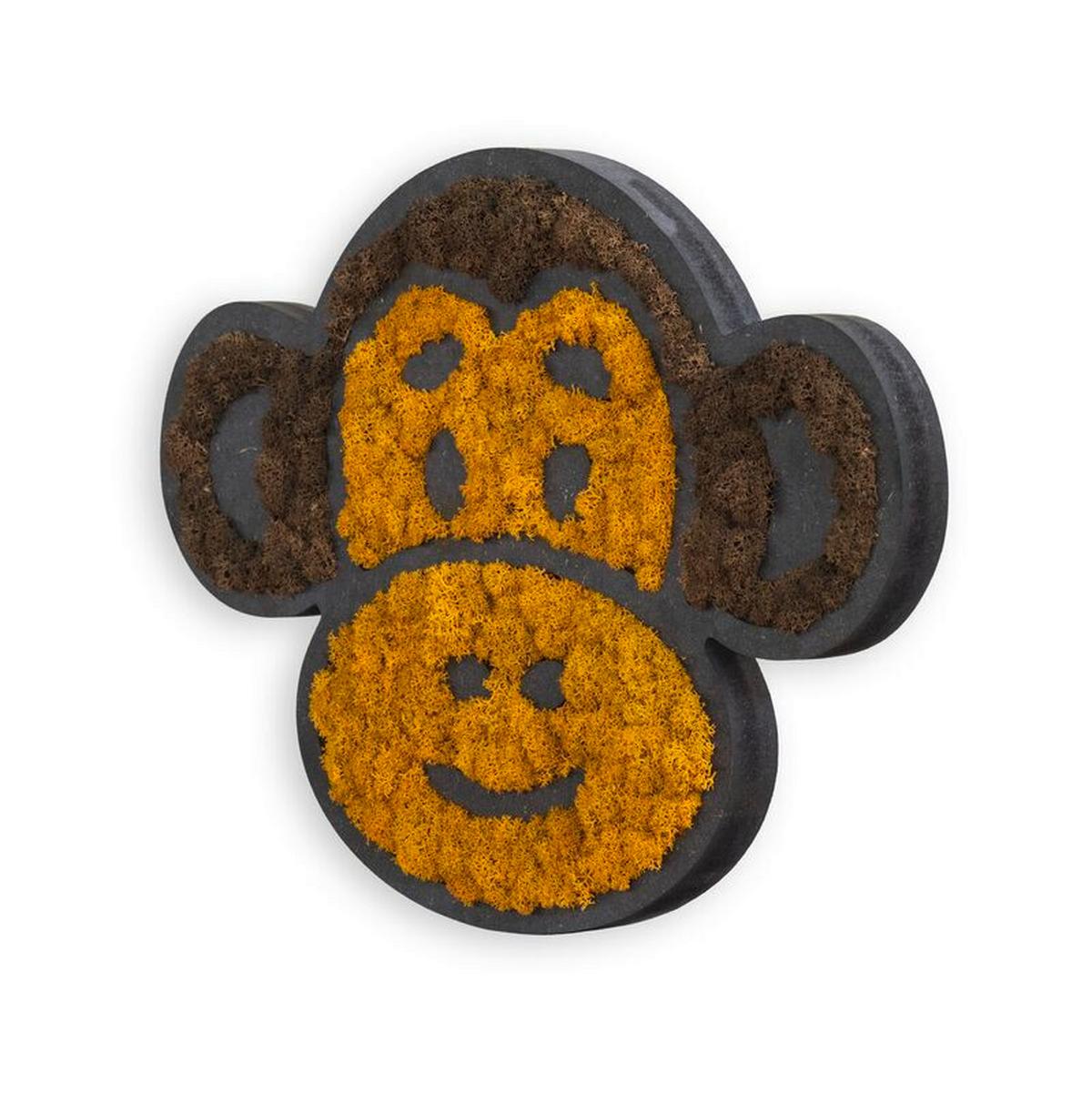 Moosbild Braun Gelb B: 37,5 Cm - Gelb/Schwarz, Basics, Naturmaterialien/Holz (37,5/27/2cm)