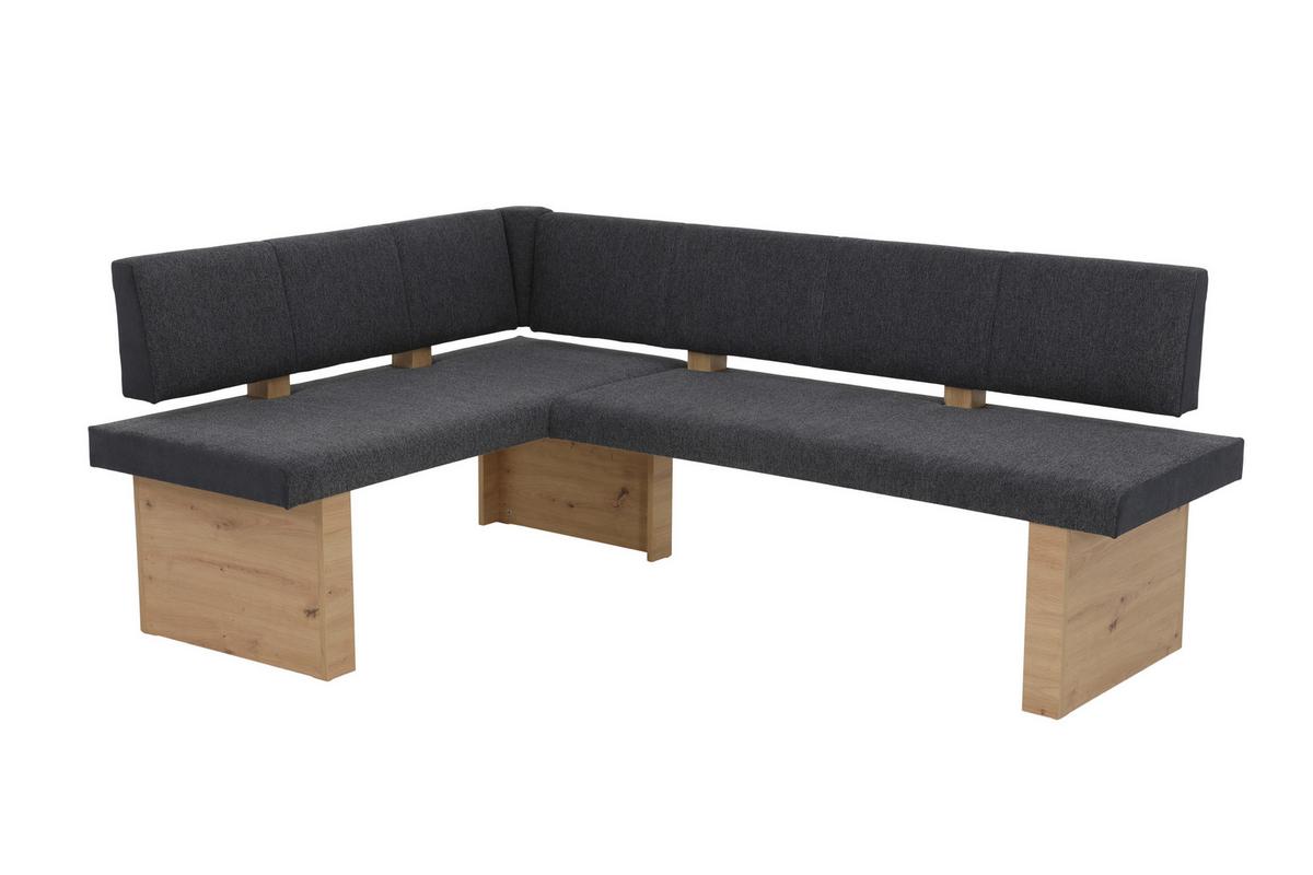ECKBANK LINN EB - Anthrazit/Eiche Artisan, MODERN, Holzwerkstoff/Textil (140/200cm) - P & B