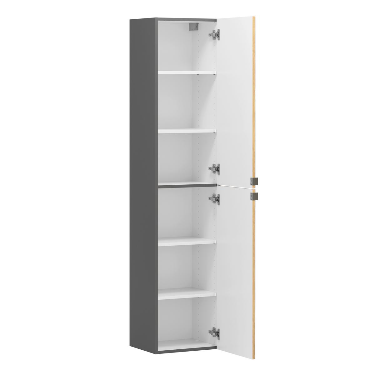Spiegelschrank Verona Grau B: 40cm - Wildeiche/Weiß, Trend, Holzwerkstoff (40/180/35cm) - Held