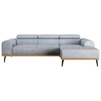 Ecksofa Hellgrau Mit Sitzvorzug S: 244x157 Cm - Hellgrau/Schwarz, KONVENTIONELL, Textil (244/157cm) - Cotta