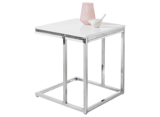 Couchtisch Reno Mini B: 45 cm Weiß - Silberfarben/Weiß, Design, Holzwerkstoff/Metall (45/50/45cm) - Livetastic Couchtisch Reno Mini B: 45 cm Weiß - Silberfarben/Weiß, Design, Holzwerkstoff/Metall (45/50/45cm) - Livetastic