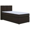 Boxspringbett Malta Mit Topper Braun, 90x200 Cm - Chromfarben/Schwarz, Basics, Holzwerkstoff/Textil (90/200cm) - P & B