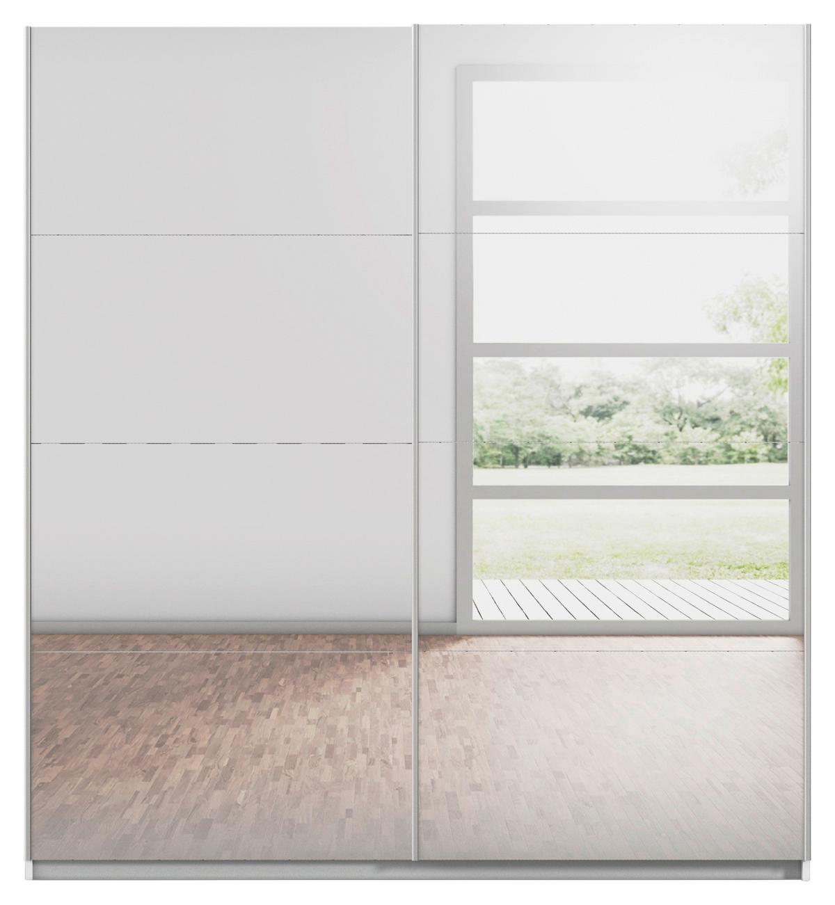 Schwebetürenschrank Subito - Silberfarben/Weiß, MODERN, Holzwerkstoff (181/197/61cm) - Rauch Möbel