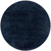 Shaggy Feahter Soft Dunkelbau Rund - Blau/Dunkelblau, Basics, Textil (133/133cm)