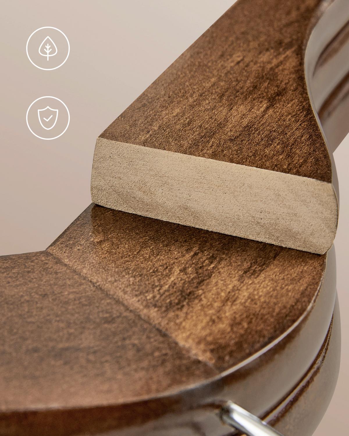 Kleiderbügelset Braun/Silberfarben B: 44,5 cm - Silberfarben/Braun, Basics, Holz/Metall (44,5cm)