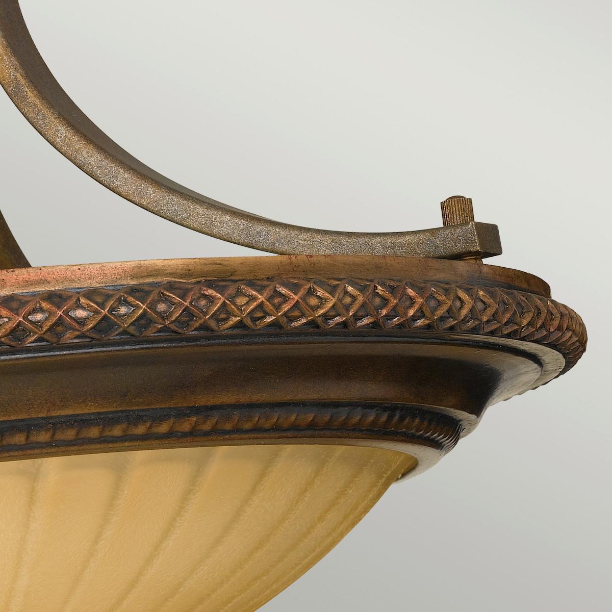 Deckenleuchte Fe-Kelham-Hall-Sf - Goldfarben/Bronzefarben, Natur, Glas/Metall (45.7/29.2cm) - Elstead Lighting