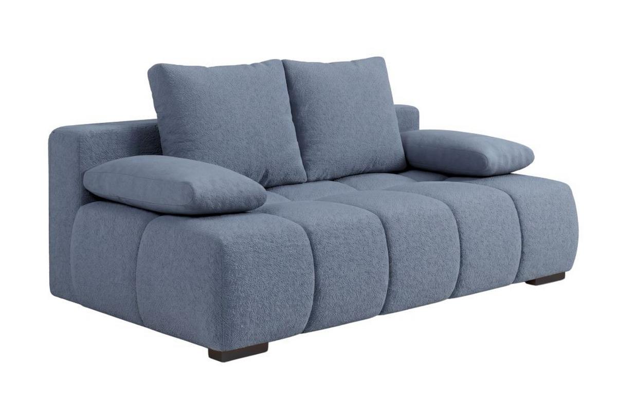 Boxspringová pohovka BOB, modrá ženilka - modrá/čierna, Konventionell, kompozitné drevo/textil (209/105cm) - Based