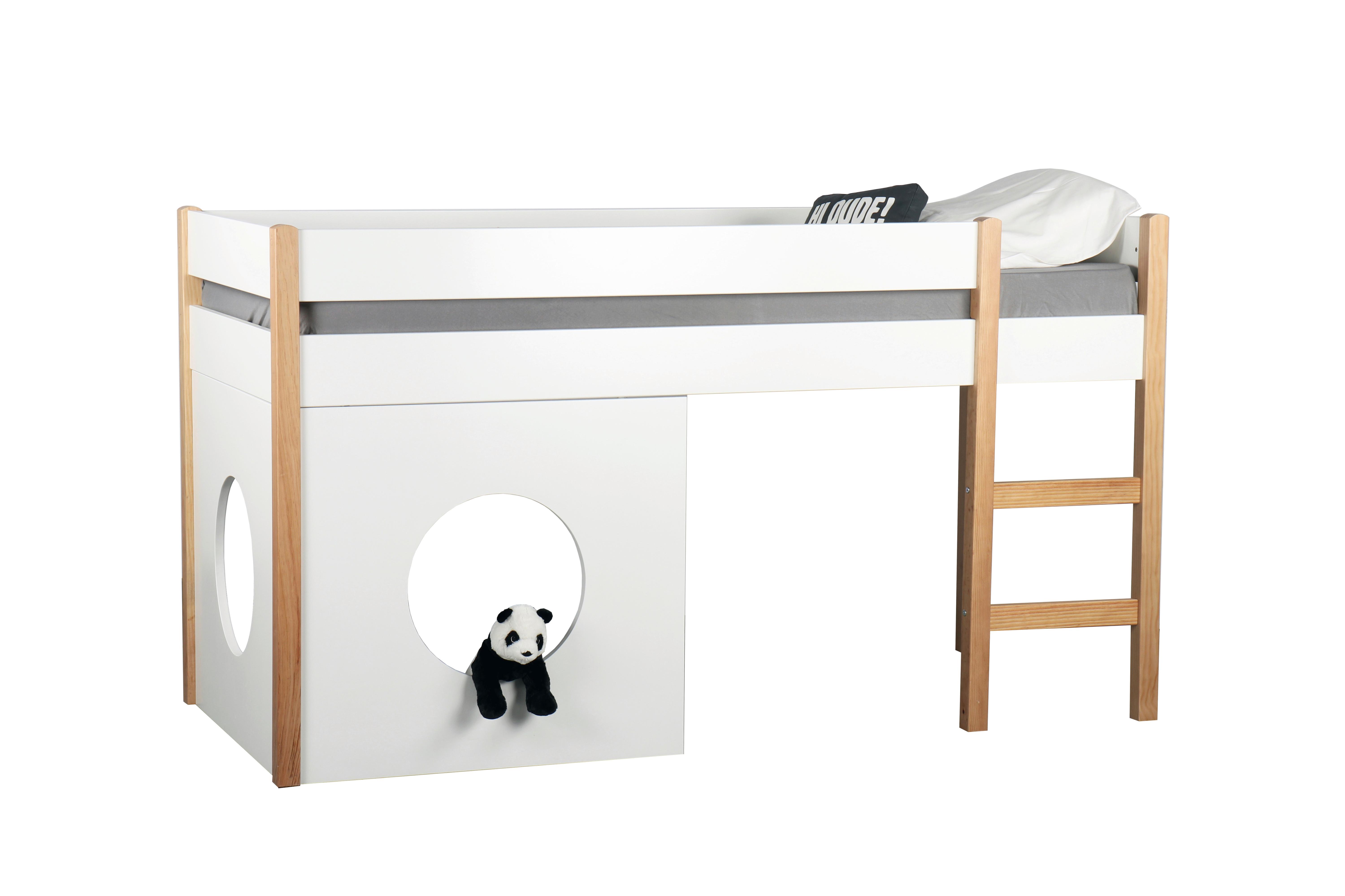 ETAGENBETT Naturfarben/Weiß 90x200cm - Naturfarben/Weiß, Design, Holz/Holzwerkstoff (90/200cm) - Livetastic