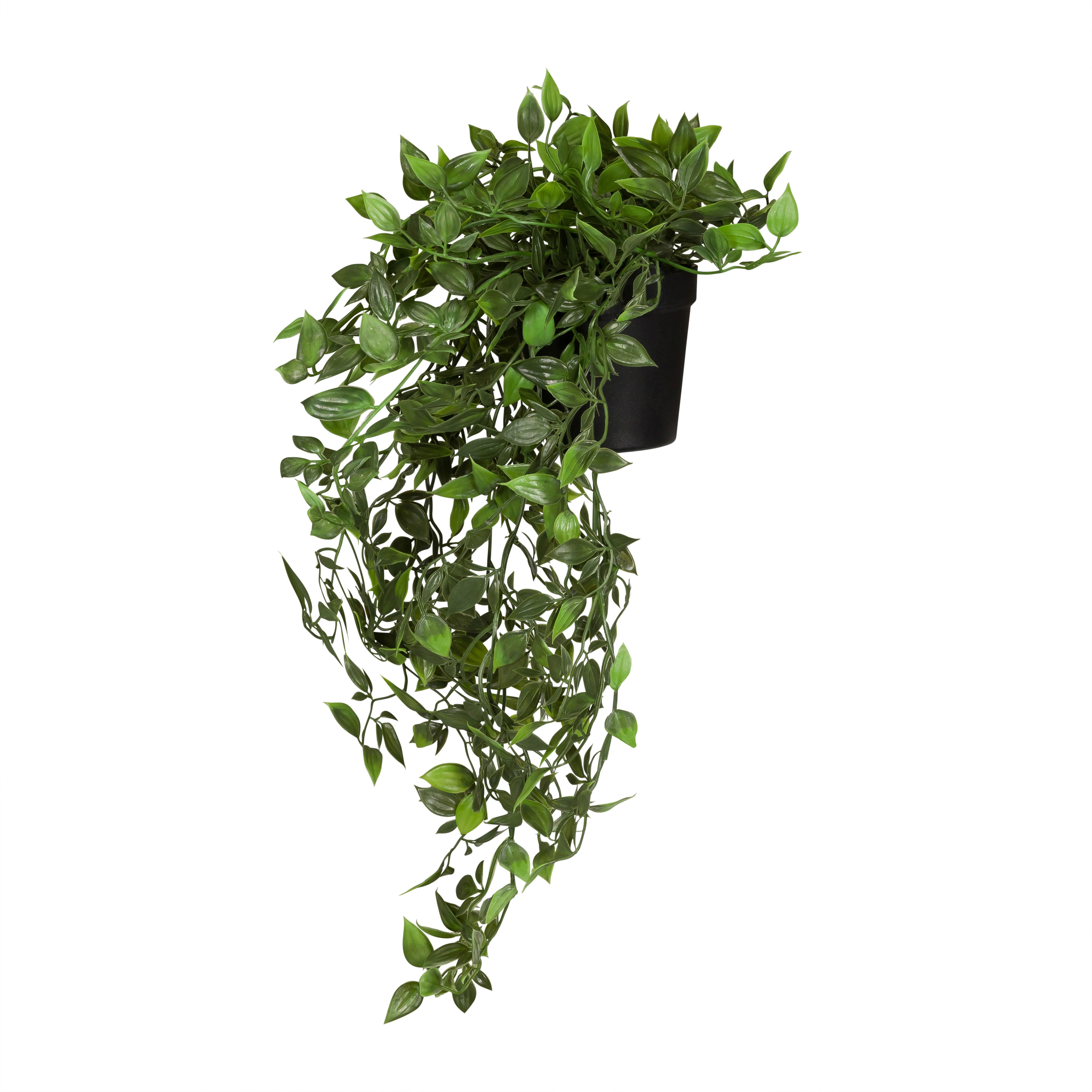 Kunstpflanze Epipremnum Climb Grasgrün B: 20cm - Schwarz/Grasgrün, MODERN, Kunststoff (20/20/50cm) - MID.YOU