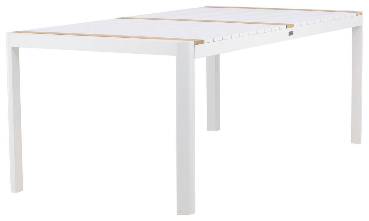 Gartentisch Togo Teakholz/metall L 100 Cm - Weiß, KONVENTIONELL, Holz/Metall (200/100/75cm) - Gardenson