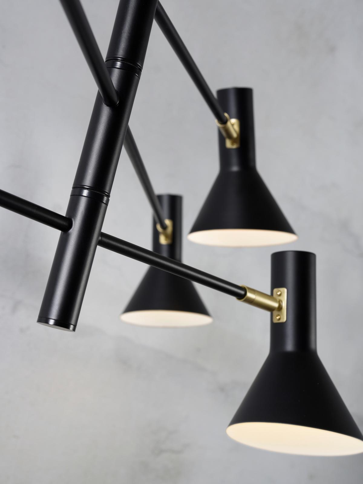 Deckenleuchte Izmir D: 124 cm 6-Flammig - Schwarz, Design, Metall (124/39cm) - It's about Romi