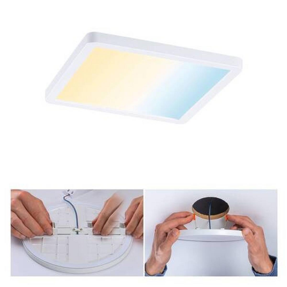 LED-Paneel L: 17,5 cm dimmbar - Weiß, Design, Kunststoff (17,5/17,5cm) - Paulmann