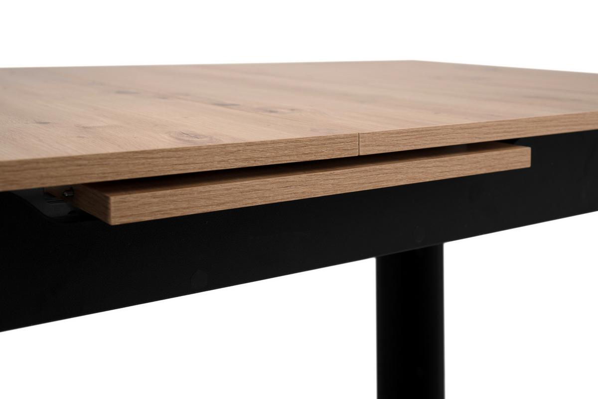 Esstisch Birmingham 80a - Schwarz/Eiche Artisan, MODERN, Holzwerkstoff (125-165/80/75cm) - MID.YOU