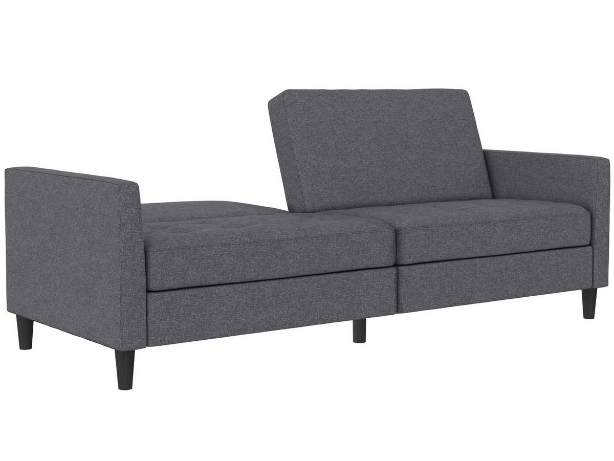 Schlafsofa Palermo Grau, mit Schlaffunktion - Schwarz/Grau, Basics, Textil (207/86/86cm) - Livetastic