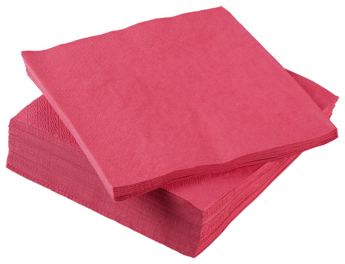 Serviette Lavenia - Dunkelrosa, MODERN, Papier (33/33cm) - Luca Bessoni