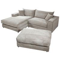 Ecksofa Funny S Links Grau Mit Hocker B: 265 Cm - Schwarz/Grau, Basics, Textil (180/265cm) - Livetastic