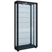 Vitrine Lumo Schwarz B: 59 cm - Schwarz, MODERN, Glas/Holzwerkstoff (59/114,8/18cm) - MID.YOU