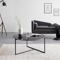 Konferenčný stolík NILA - čierna/biela, Modern, kov/kameň (79,5/79,5/39cm) - Bessagi Home