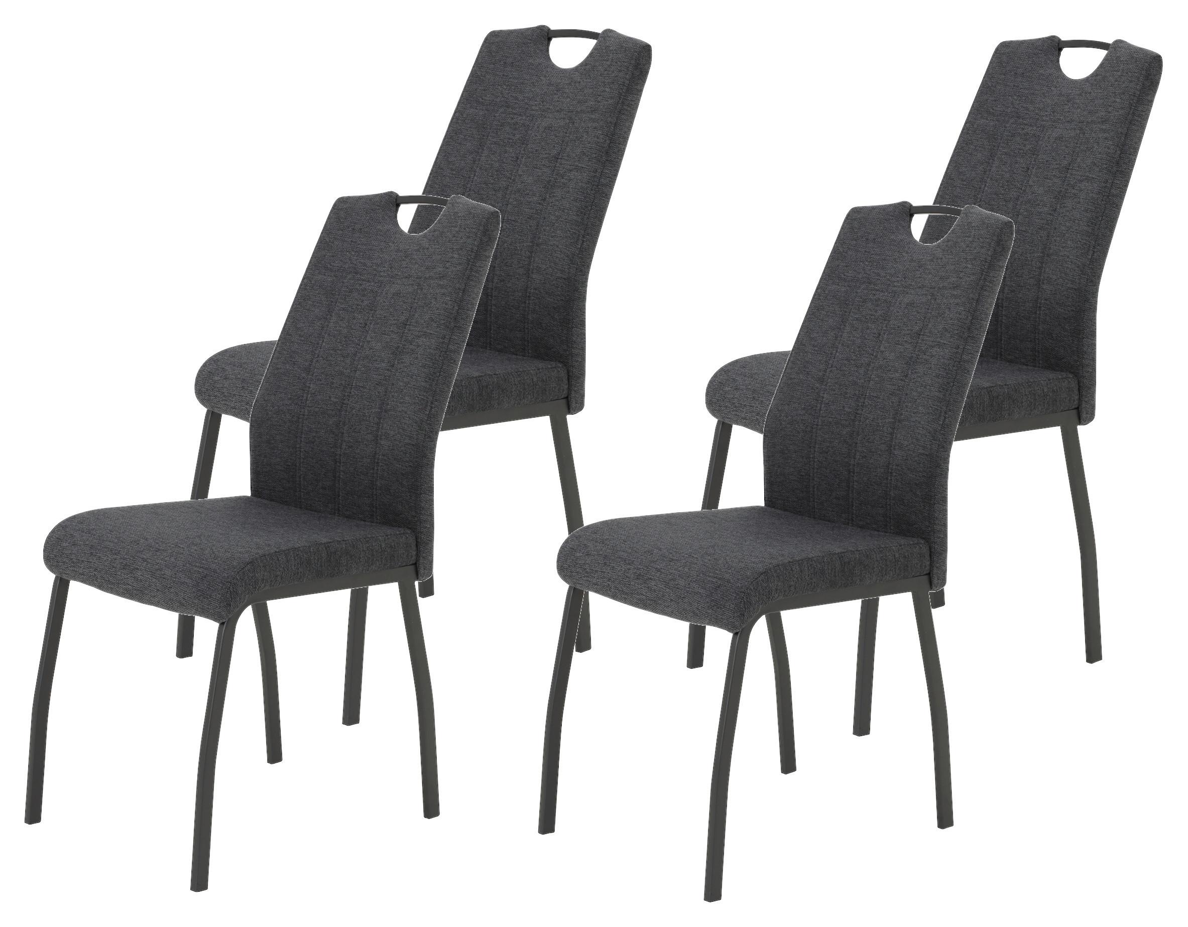 Stuhl-Set Elif IIi S Anthrazit - Dunkelgrau/Anthrazit, MODERN, Textil/Metall (44/96/64cm) - MID.YOU