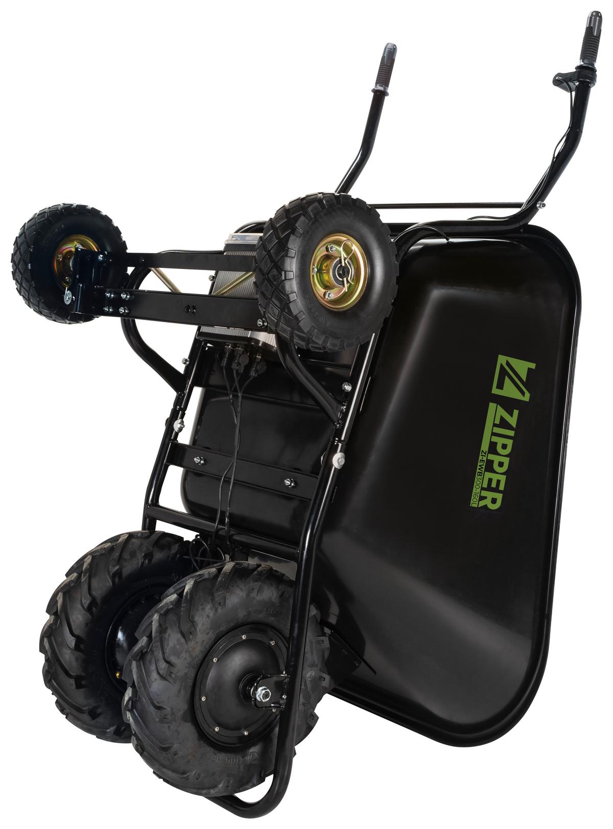 Elektro-Schubkarre Zi-Ewb300 Schwarz Akku 160 L - Schwarz, Basics, Metall (91/50/112cm) - Zipper