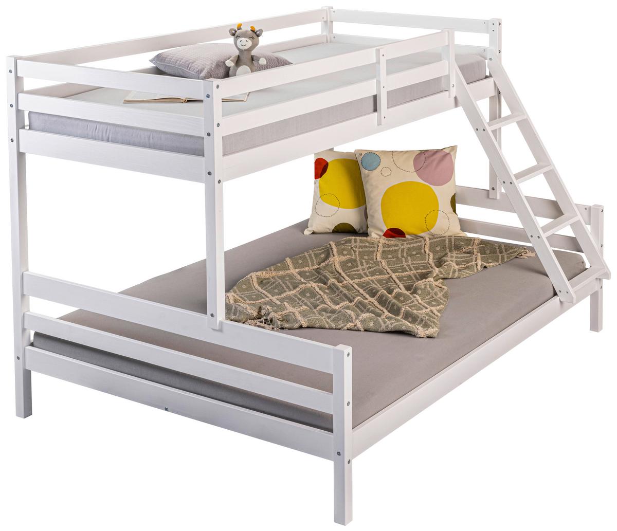 Etagenbett Sleepy Cloud Weiß 90-140x200cm - Weiß/Naturfarben, MODERN, Holz (90-140/200cm) - MID.YOU