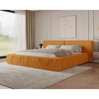 Polsterbett Vanessa mit Bettkasten 160x200 - Senfgelb/Schwarz, MODERN, Holz/Metall (160/200cm) - Livetastic