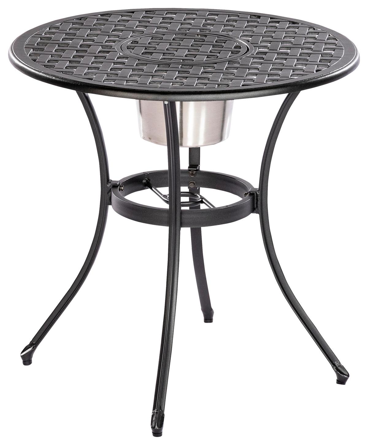 Balkonset Rhodos - Graphitfarben/Grau, MODERN, Textil/Metall - Gardenson