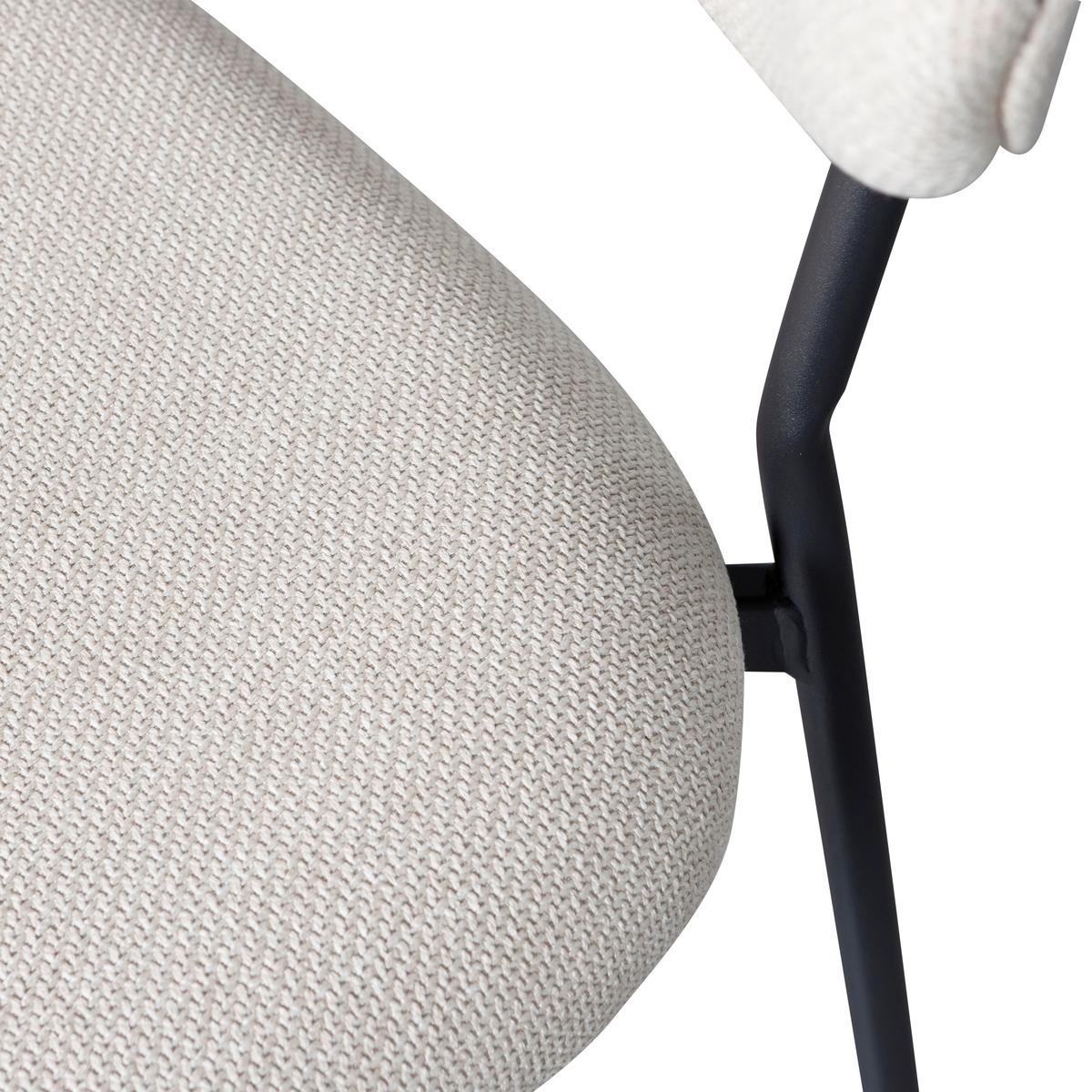 Stuhl-Set Klejd Naturfaben/Schwarz B: 47cm - Schwarz/Naturfarben, MODERN, Textil/Metall (47/79/53cm) - Livetastic