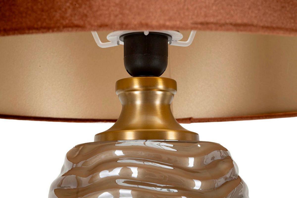 Tischleuchte Prague W Braun, Goldfarben B: 45,5cm - Goldfarben/Braun, Basics, Glas/Textil (45.5/79/45.5cm)