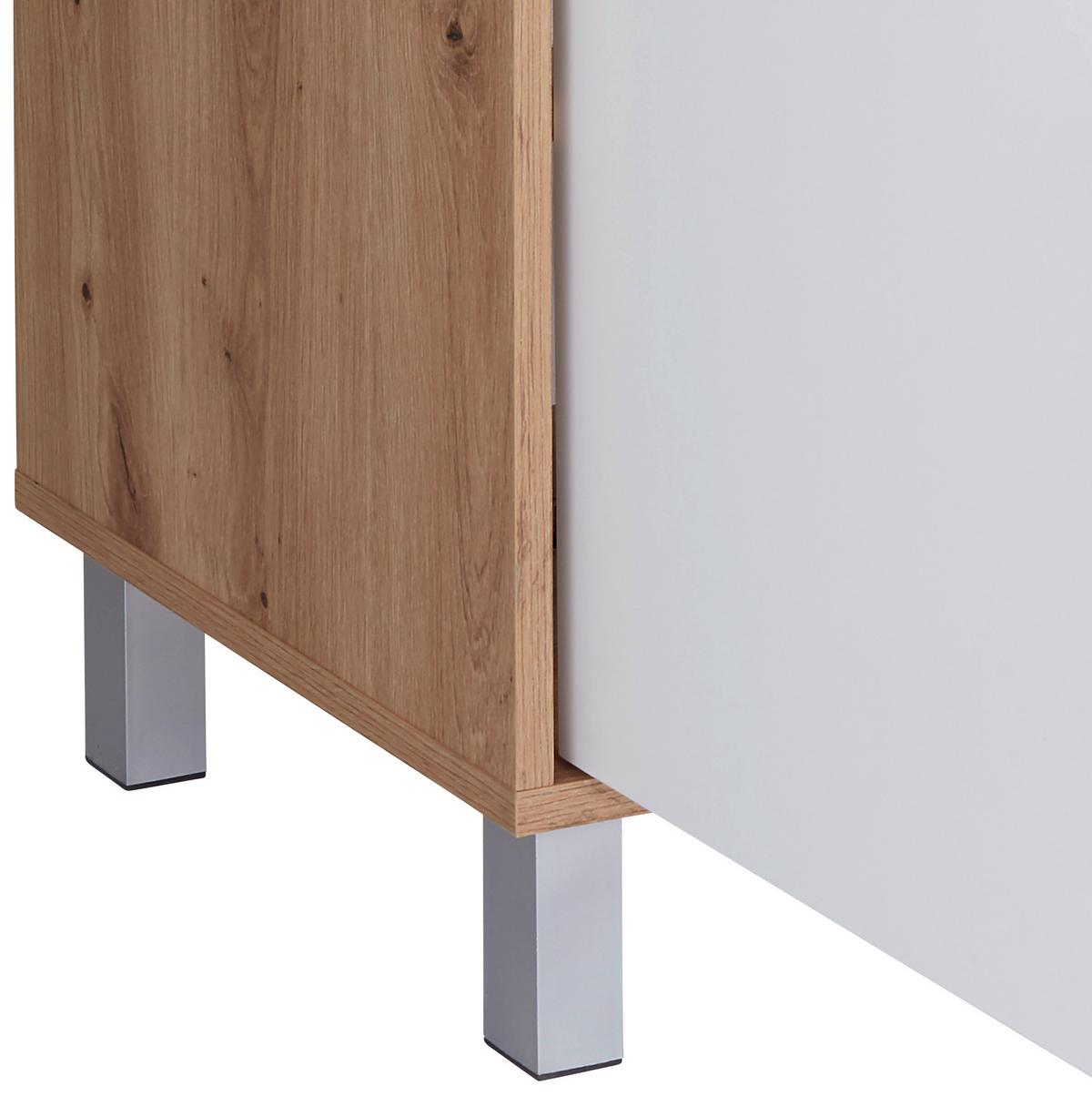 Komód Box 98/85 Cm - tölgyfa színű/fehér, Modern, faalapú anyag (99/85/40cm) - Ondega