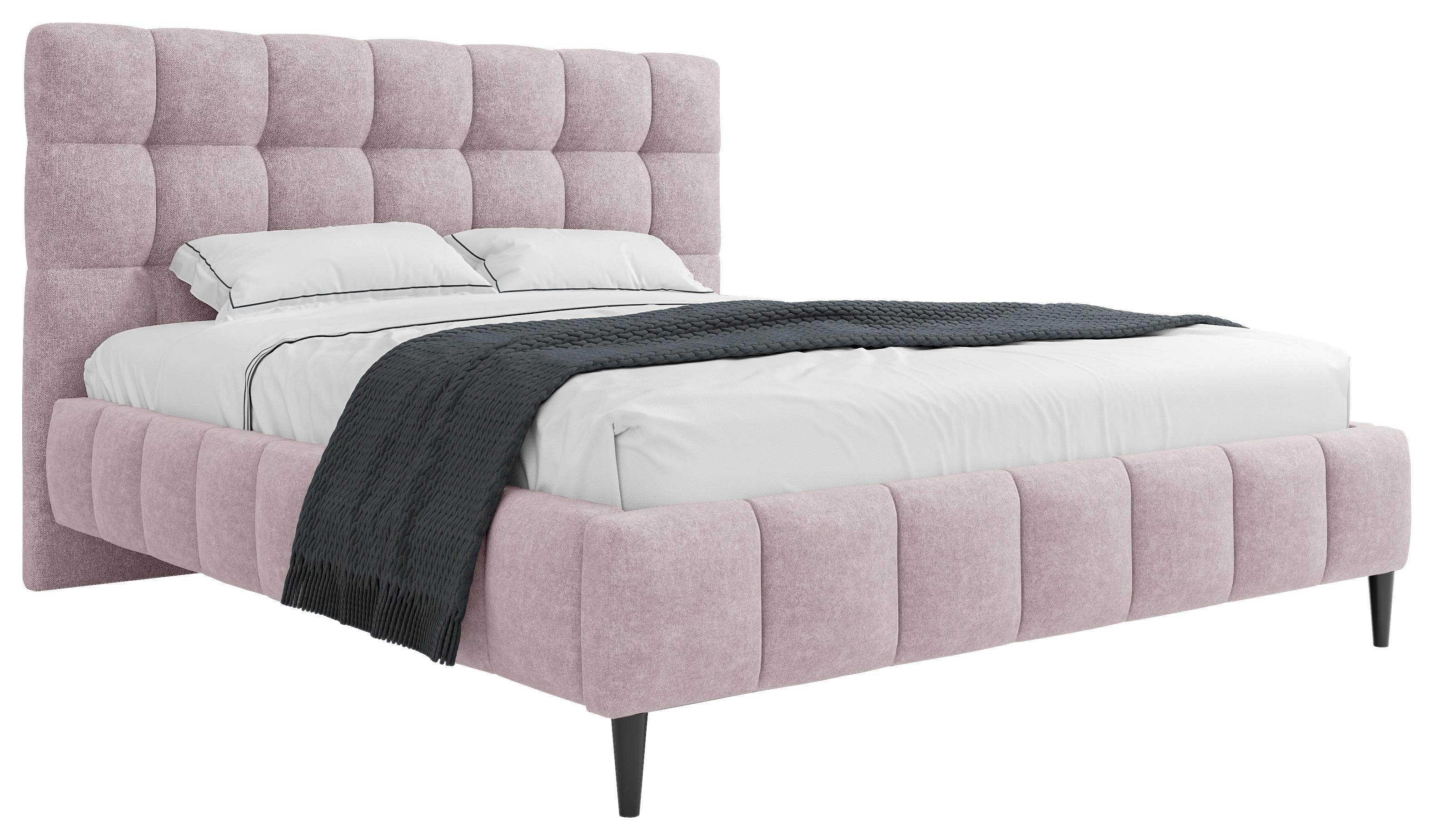 Polsterbett mit Lattenrost 180x200 cm Magic Rosa - Schwarz/Rosa, MODERN, Holzwerkstoff/Textil (180/200cm) - MID.YOU