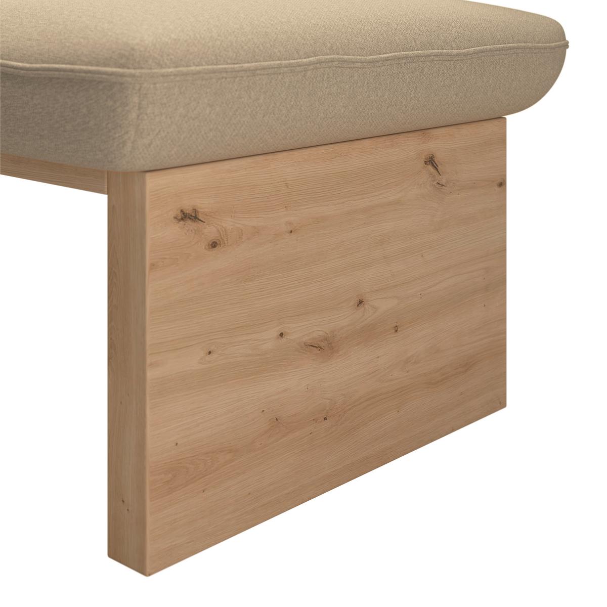 Eckbank Beluna Ii Webstoff Beige, B: 170cm - Eichefarben/Beige, KONVENTIONELL, Holz/Textil (170/232cm) - James Wood