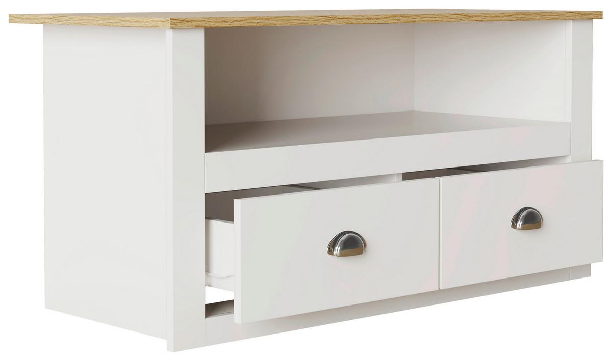 Kommode Balusa Weiß, Eiche Dekor B: 99 cm - Honigeiche/Weiß, LIFESTYLE, Holzwerkstoff (99/54/44cm) - MID.YOU