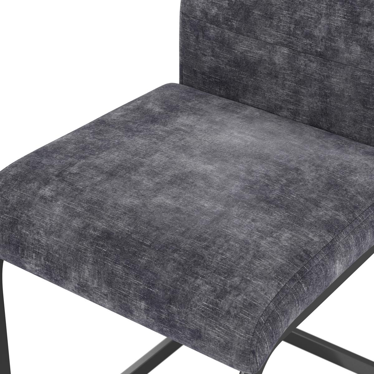 Schwingstuhl Melbourne Grau gepolstert - Schwarz/Grau, MODERN, Textil/Metall (44/101/58cm)