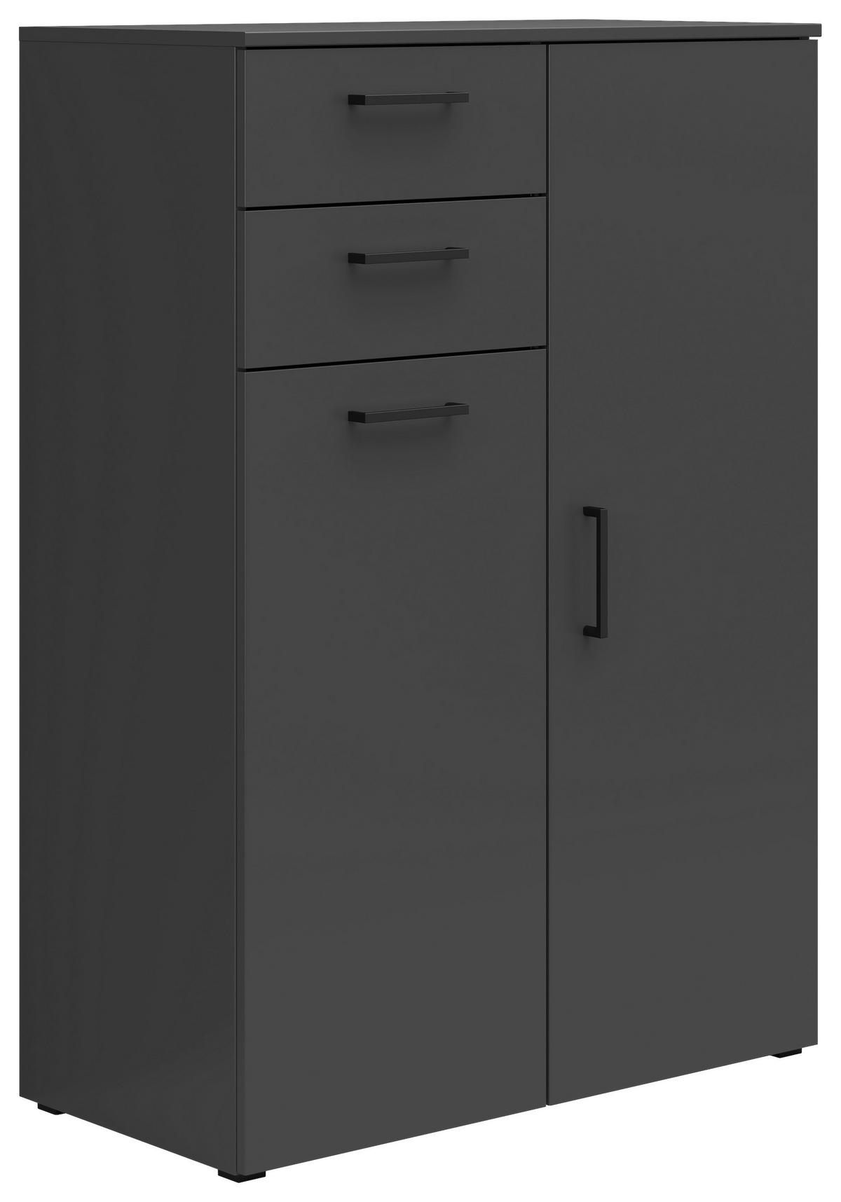 Komoda MULTISTAURAUM, š: 80 cm - černá/barvy grafitu, Moderní, kompozitní dřevo/plast (80/115/40cm)