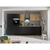 Küchenblock Turin Schwarz/eiche Dekor B: 340 Cm - Schwarz/Eiche Artisan, Basics, Holzwerkstoff (340cm) - MID.YOU