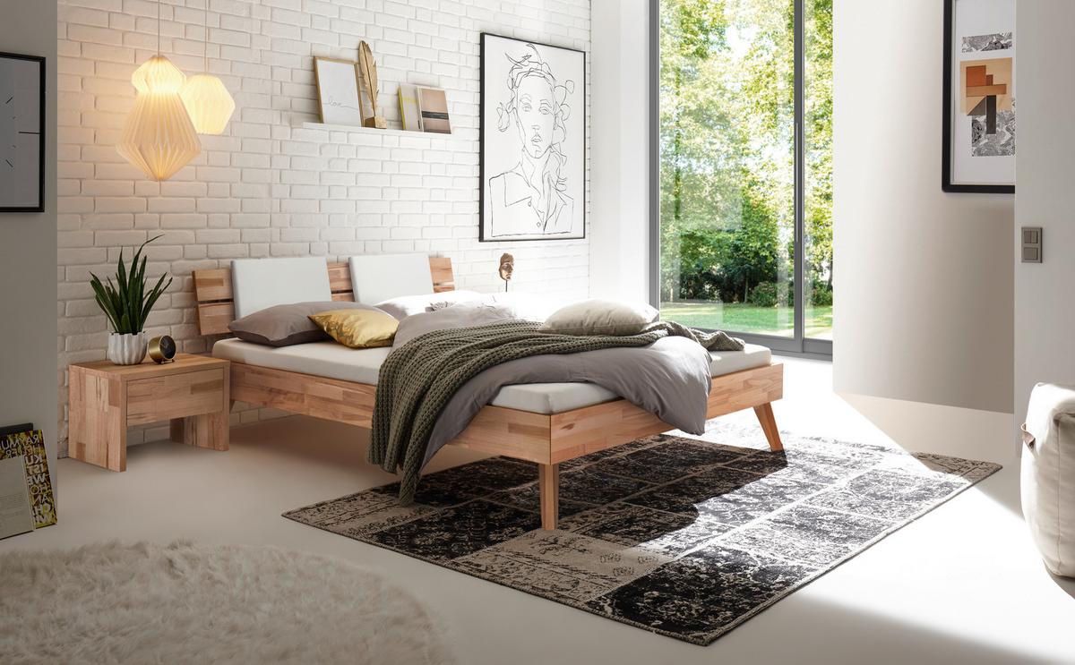 Bett Ortona Kernbuche 140x200 Cm - Buchefarben/Kernbuche, Design, Holz (140/200cm) - Hasena