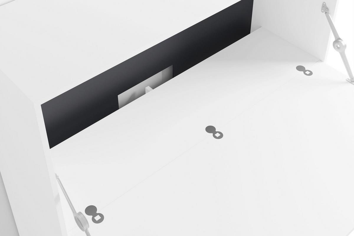 Sekretär Montana B: 120 cm inkl. Stauraum, Weiß, Schwarz - Schwarz/Weiß, Design, Holzwerkstoff (120/127/40cm) - MID.YOU