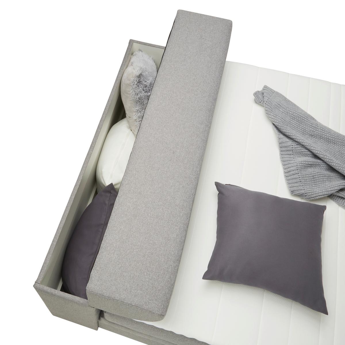 Boxspring posteľ FLEXI s úložným priestorom, 140x200 - čierna/sivá, Konventionell, textil/plast (140/200cm) - Based
