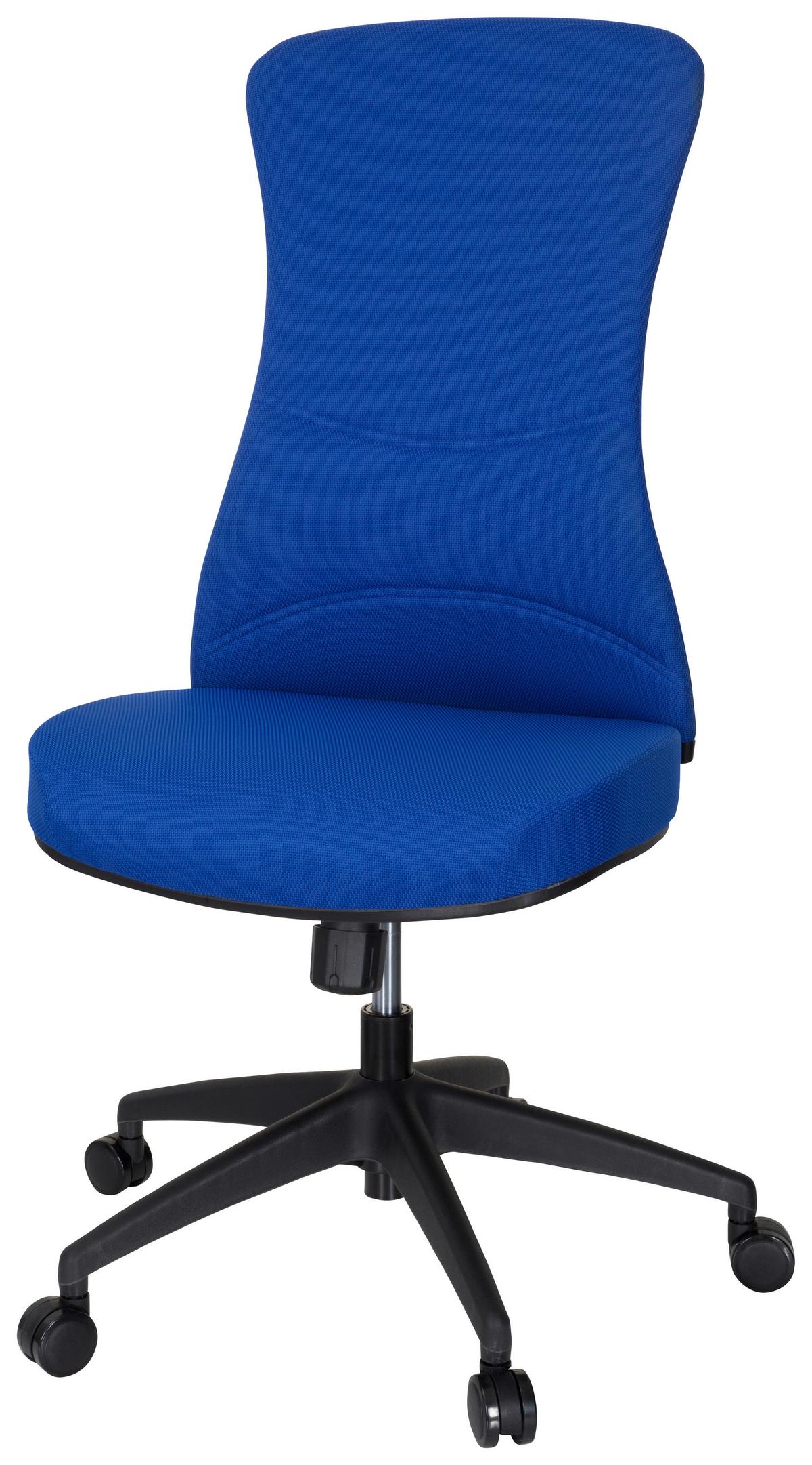Drehstuhl Office Xt Höhenverstellba Blau Bis 120kg - Blau/Schwarz, MODERN, Kunststoff/Textil (54/116/65cm) - MID.YOU