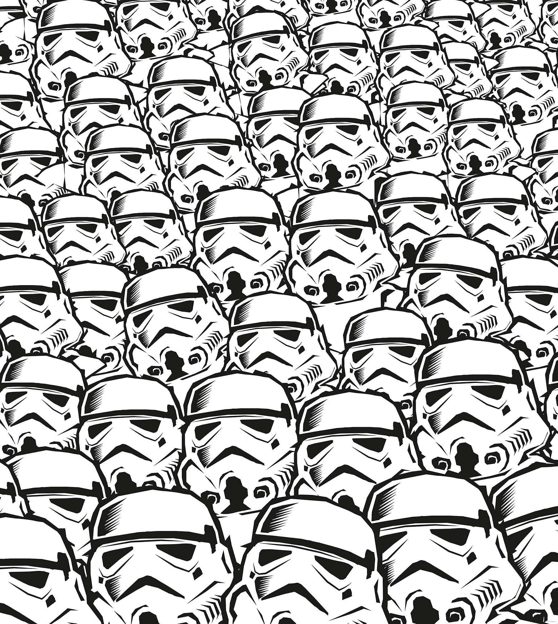 Fototapete Star Wars Stormtrooper Swarm - Schwarz/Weiß, Trend, Textil (250/280cm)