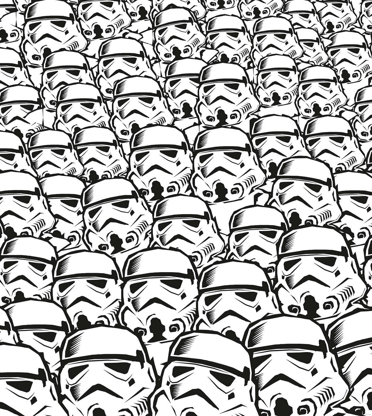Fototapete Star Wars Stormtrooper Swarm - Schwarz/Weiß, Trend, Textil (250/280cm)
