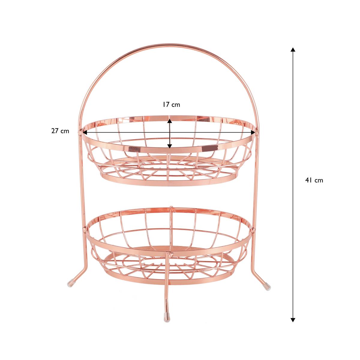 KOŠÍK NA OVOCIE EW-OK-1416K - medená, Basics, kov (27/17/41cm) - Echtwerk